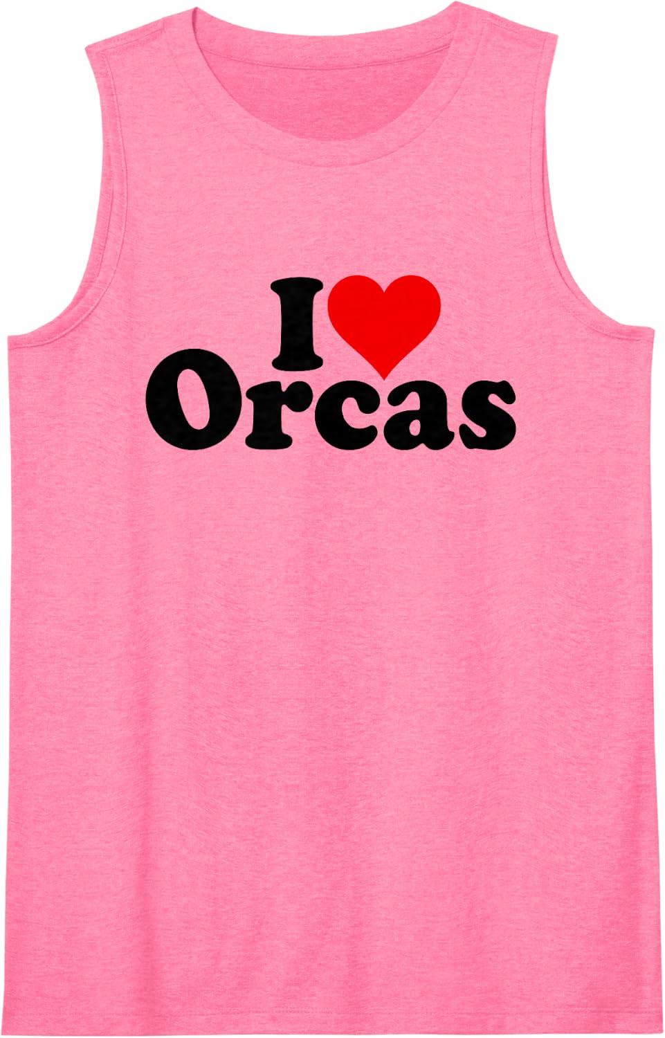 I Love Heart ORCAS Killer Whales Sleeveless Tank Top - Pink