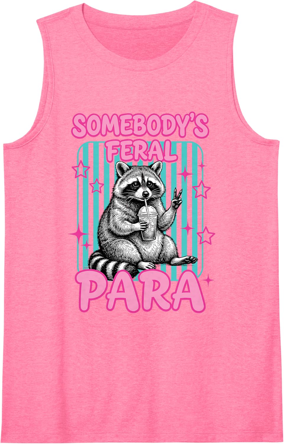 Somebody's Feral para Sleeveless Tank Top - Pink