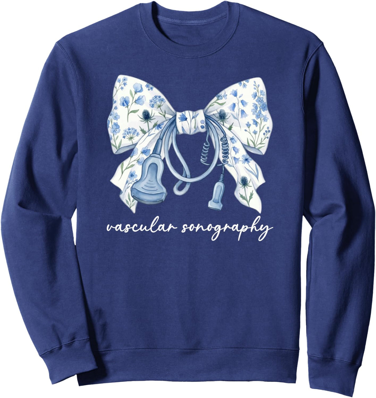 Vascular Sonography Coquette Vascular Sonographer Sweatshirt - Adult Unisex Navy Blue