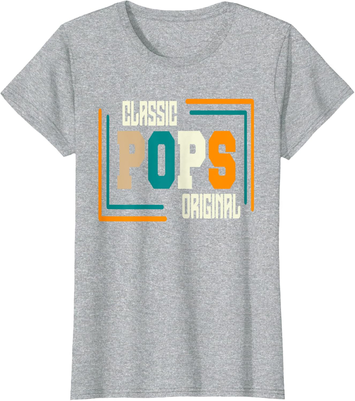 Classic Original Retro Fathers Day Vintage POPS T-Shirt - Heather Grey