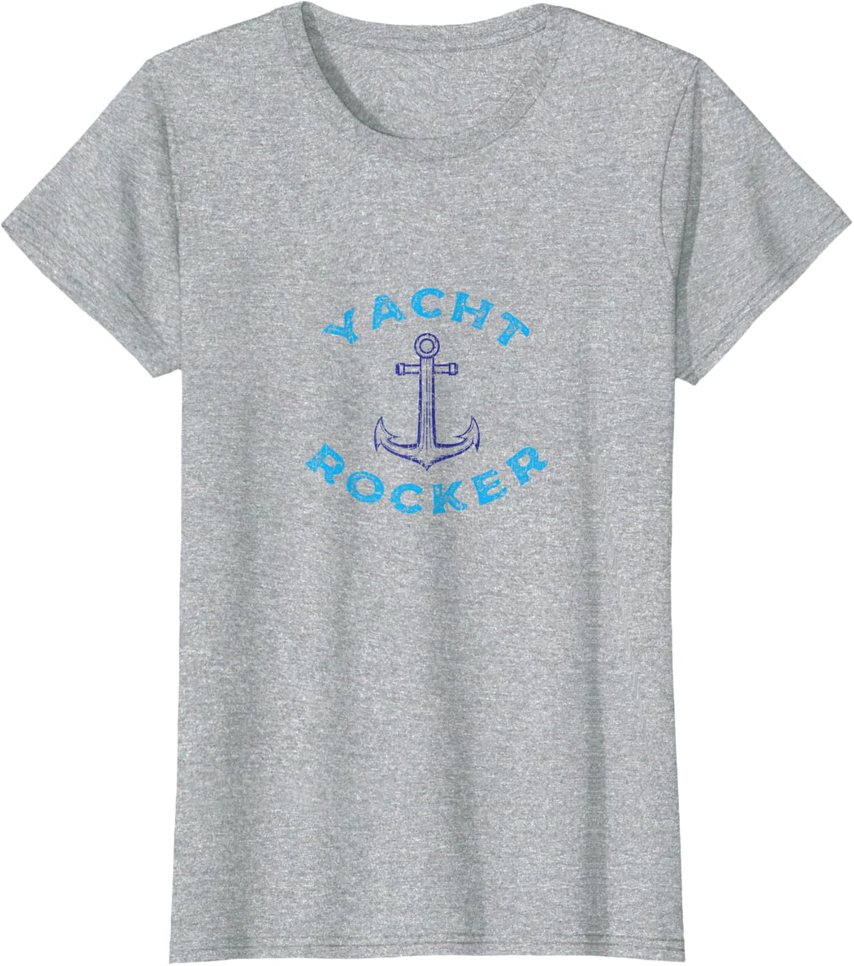 Yacht Rocker Anchor Nautical Sailing Retro Music Graphic T-Shirt - Heather Grey