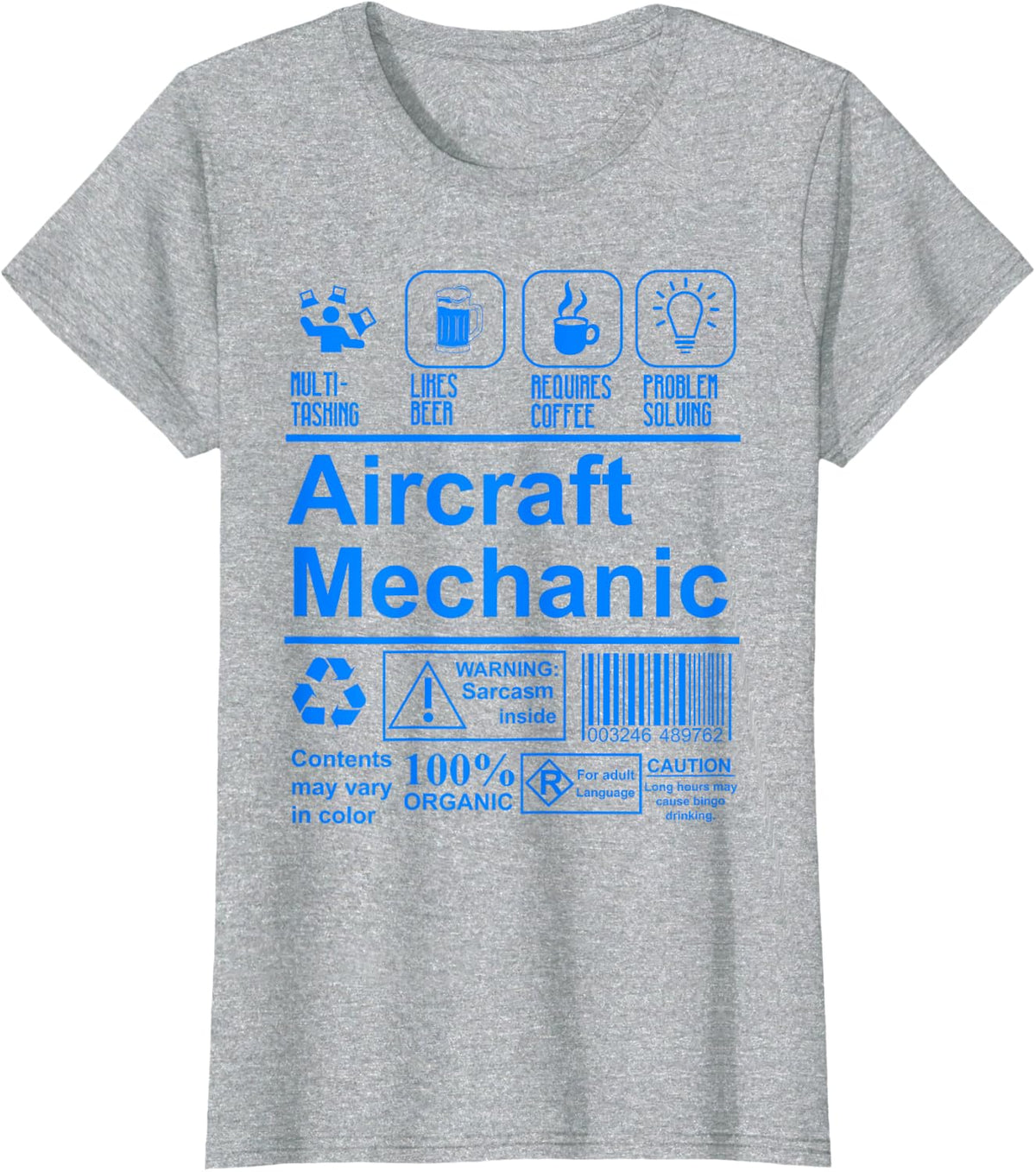 Aircraft Mechanic Shirt | Cute Aircraft Work Wear Tee Gift - Heather Grey