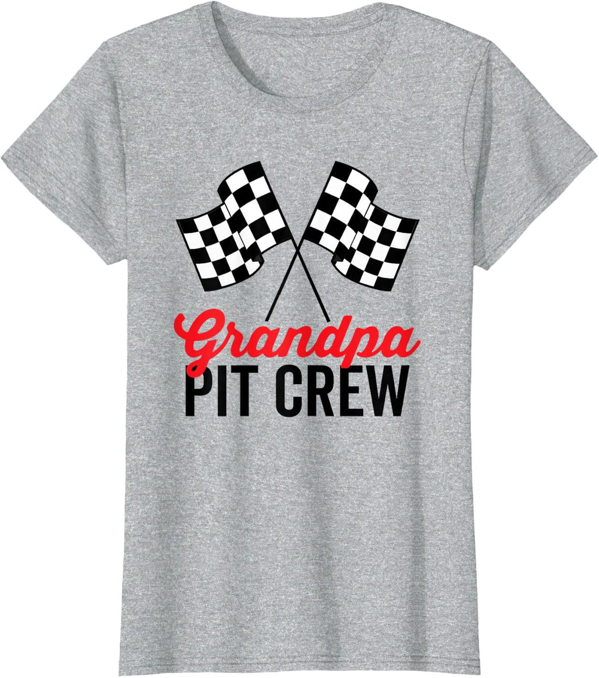 Grandpa Pit Crew for Racing Party Costume Team T-Shirt - Heather Grey