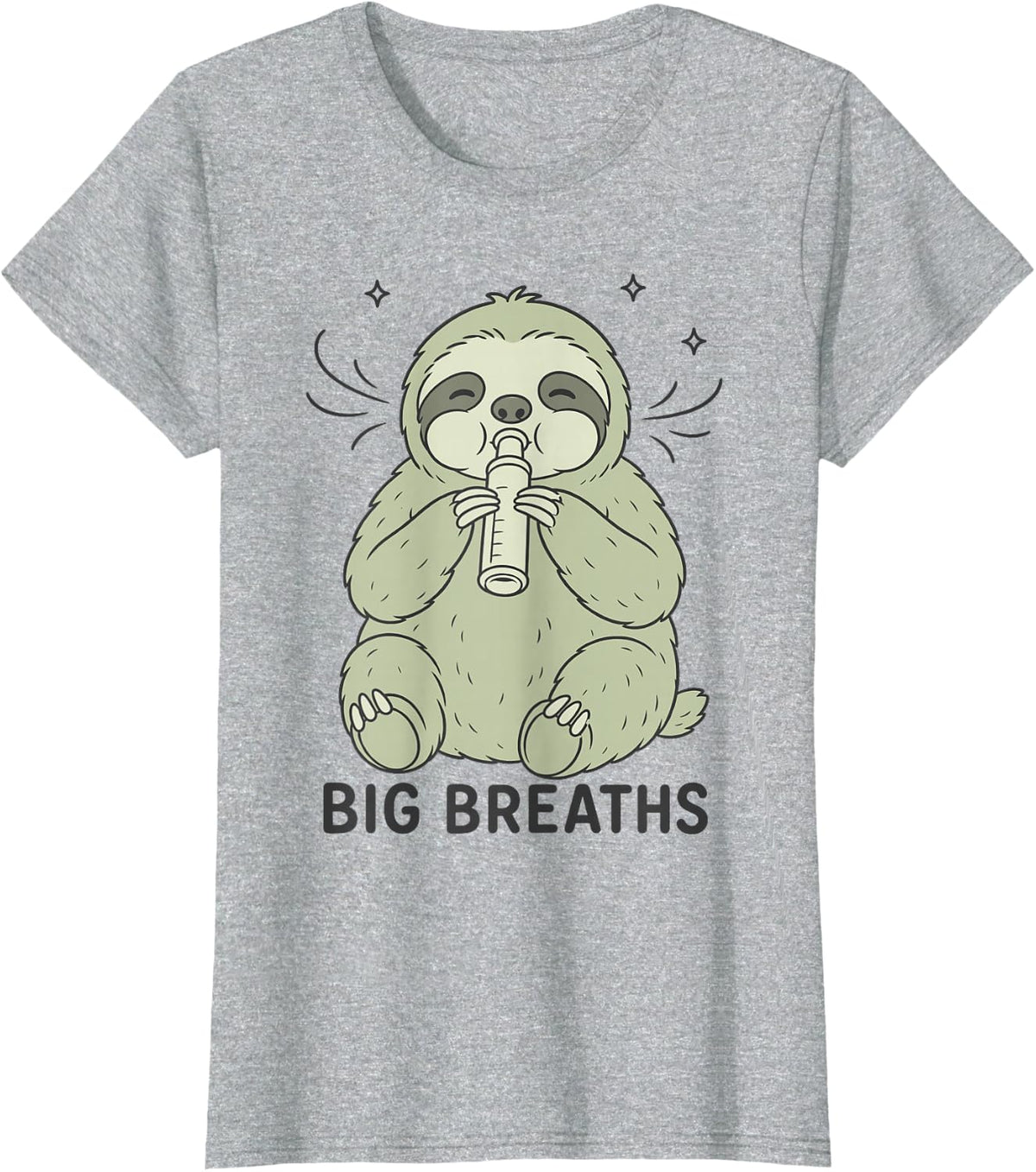 Big Breaths Sloth Respiratory Therapist RT Spirometer T-Shirt - Heather Grey