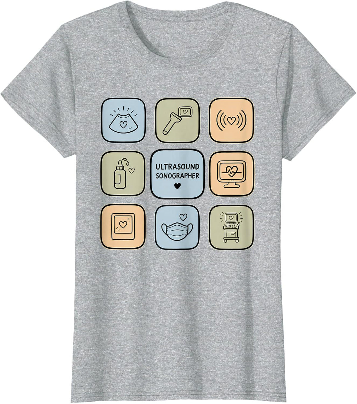 Ultrasound Sonographer Tech Diagnostic Medical T-Shirt - Heather Grey