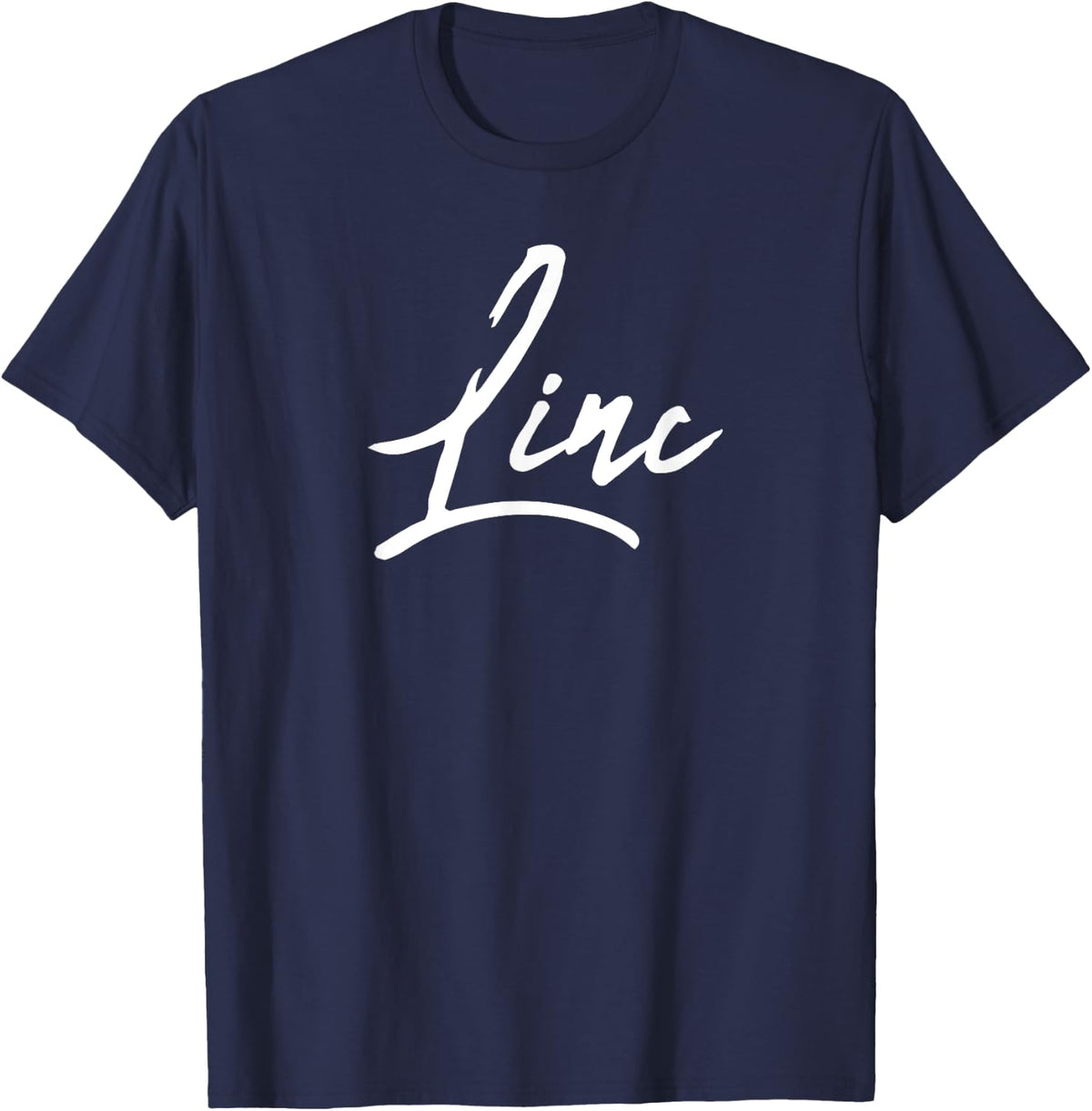 Beautiful Handwritten Font Linc Calligraphy T-Shirt - Navy Blue
