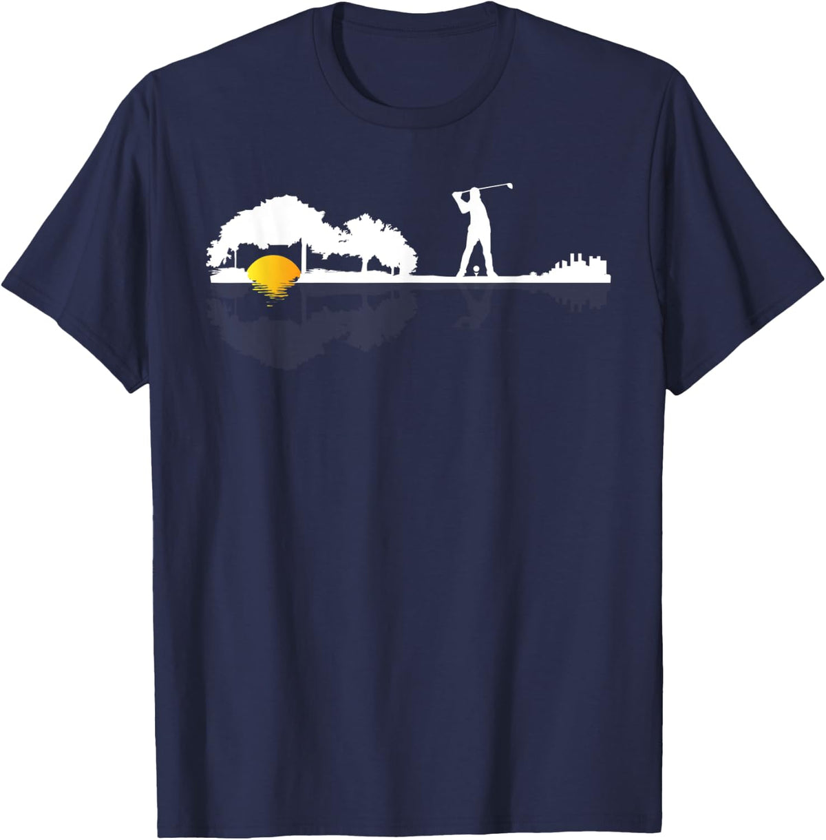 Cool Guitar Golf Player Gift Guitarist Golfer Unique Golfing T-Shirt - Navy Blue