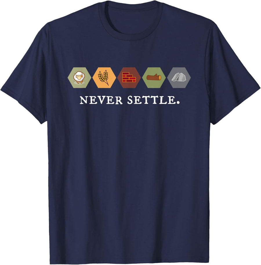 Never Settle Board Games Shirt T-Shirt - Navy Blue