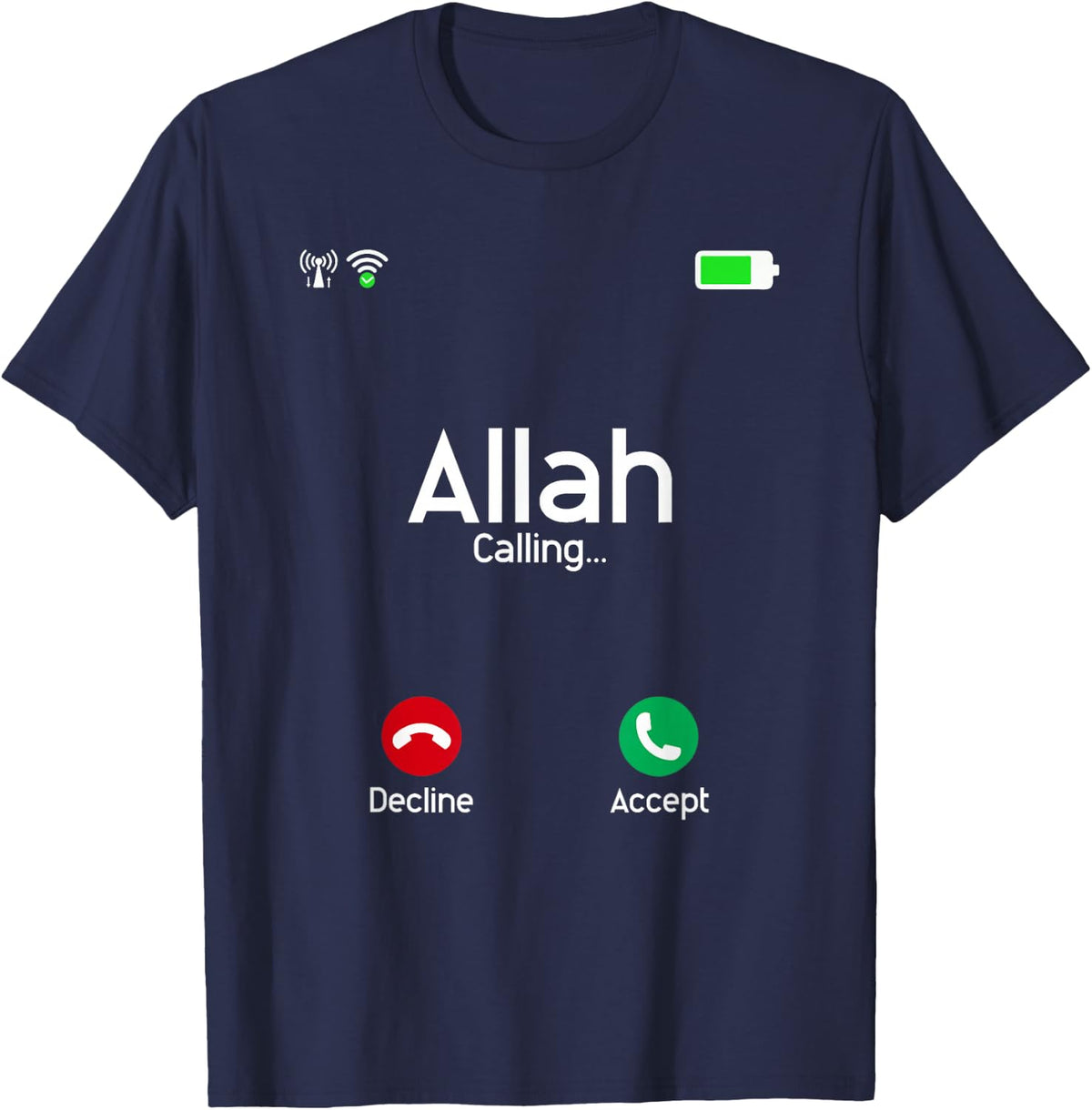 Allah is Calling Ramadan Muslim Eid Mubarak Islamic T-Shirt - Navy Blue