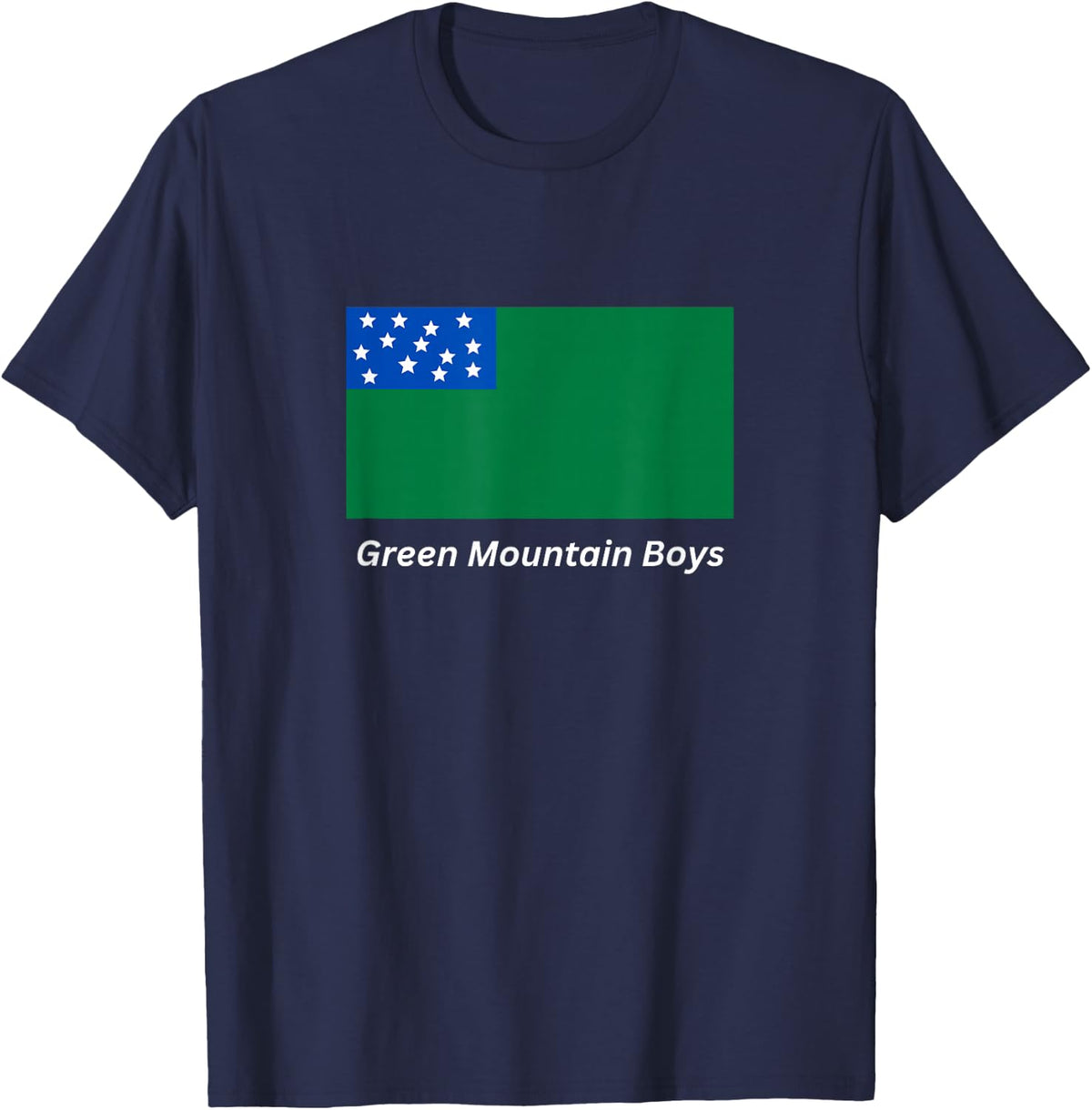 Green Mountain Boys Shirt Vermont Flag Republic T-Shirt - Navy Blue
