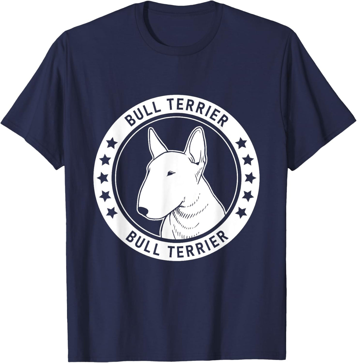 Bull Terrier Portrait T-Shirt - Navy Blue