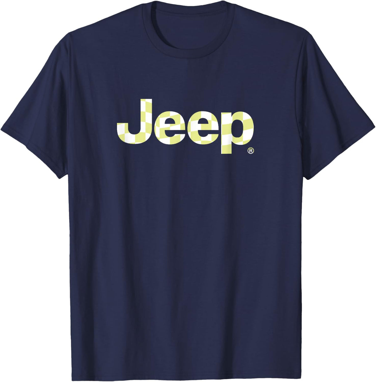 Jeep Iconic Wavy Checks - Officially Licensed T-Shirt - Navy Blue