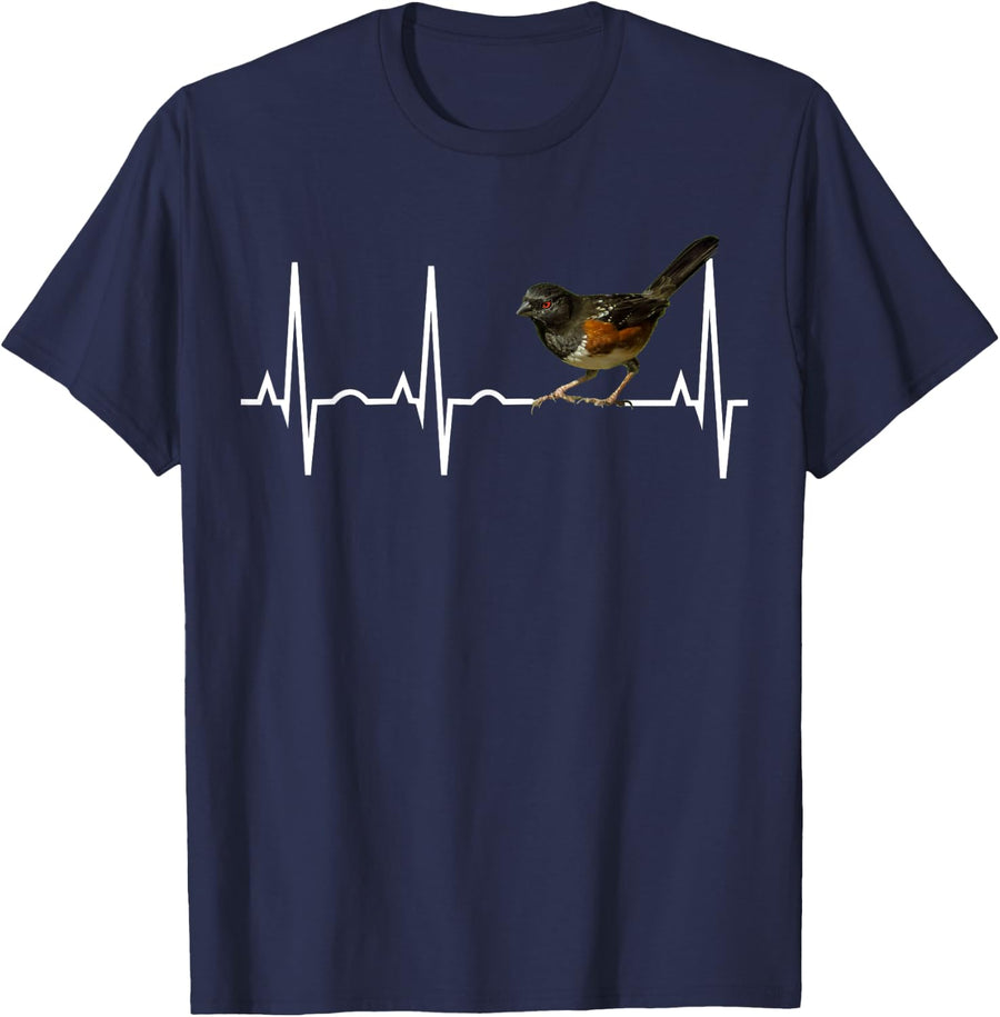 Spotted Towhee Shirt - Towhee Bird Gift T-Shirt for Birders T-Shirt - Navy Blue