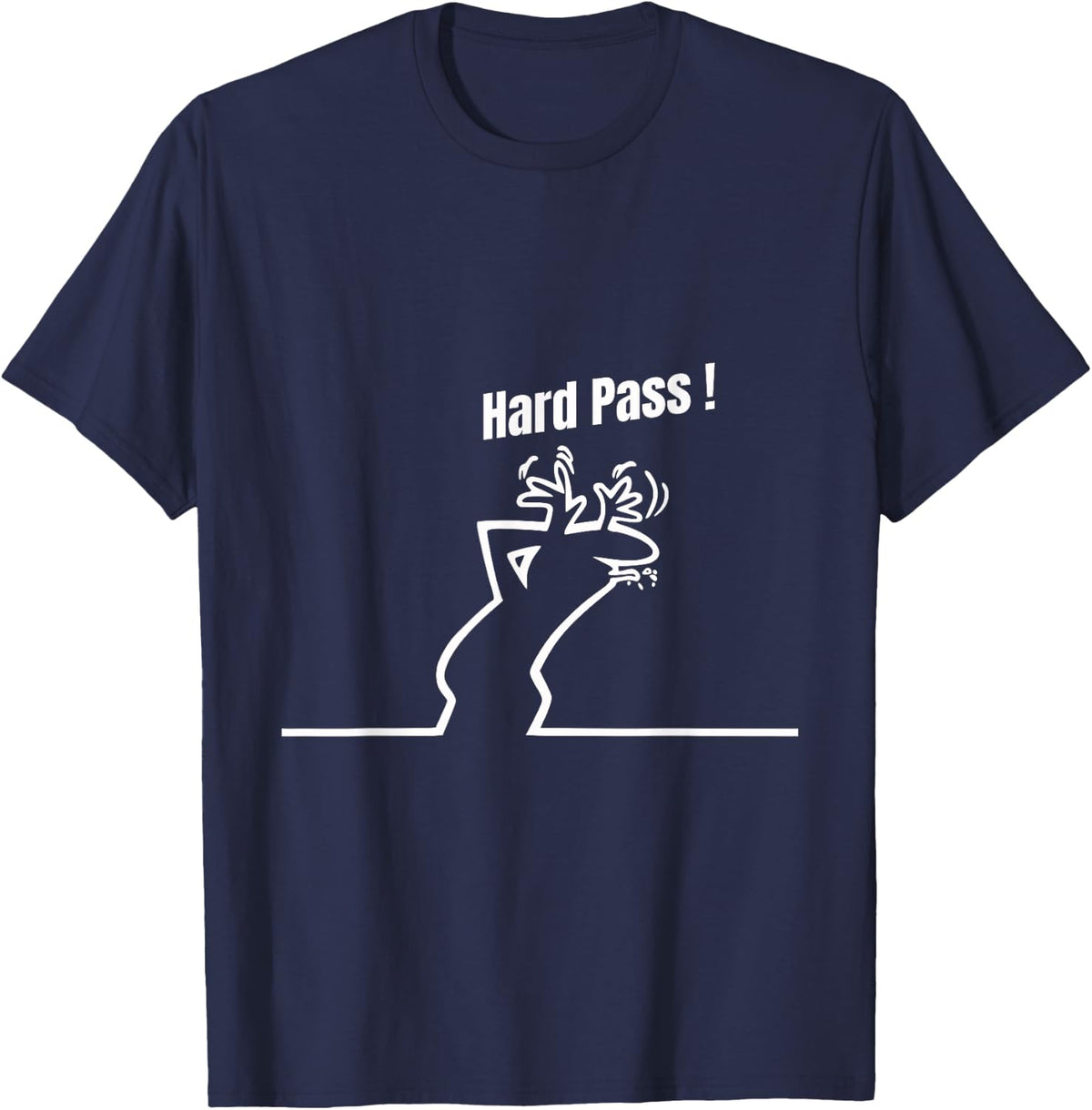 Hard Pass Design Inspired by The Iconic La Linea Style T-Shirt - Navy Blue