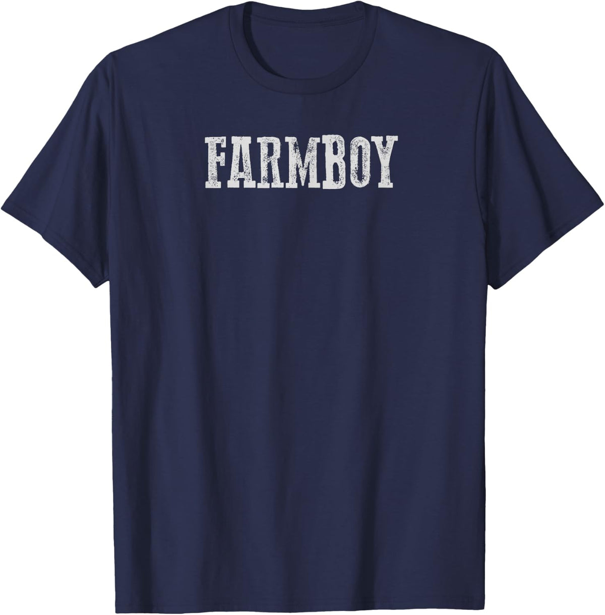 FARMBOY Hardworking Resilient Rural Nostalgic Endearing T-Shirt - Navy Blue