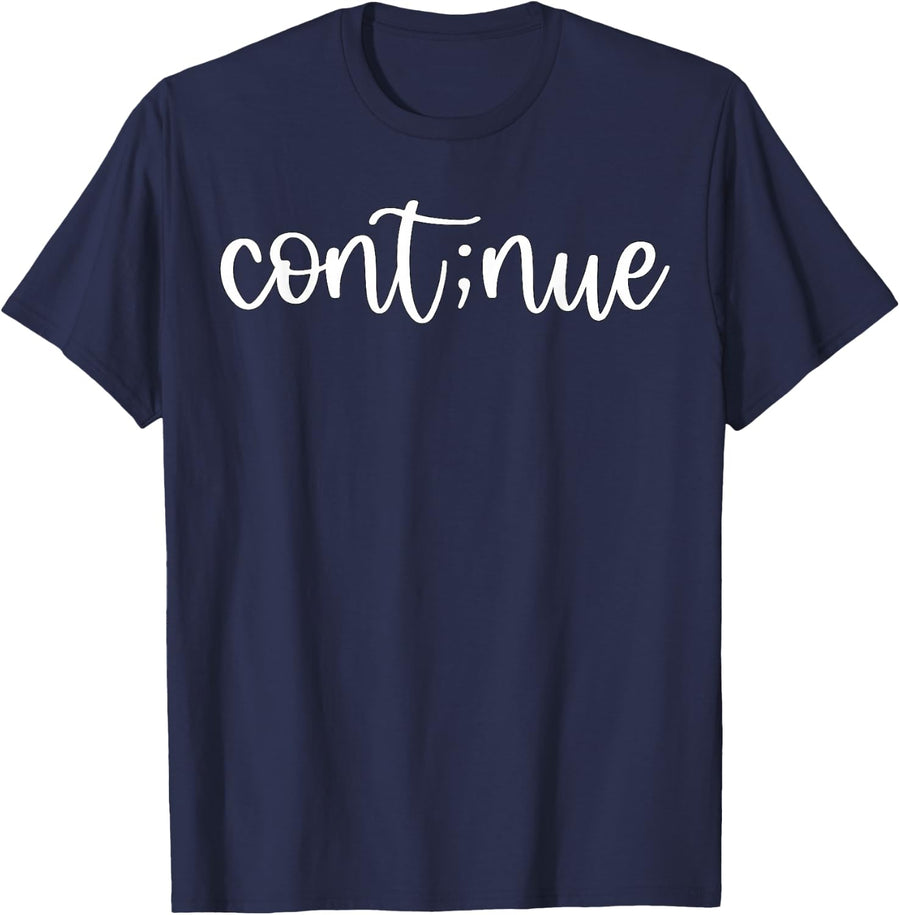 cont;nue Mental Health Self Love T-Shirt - Navy Blue