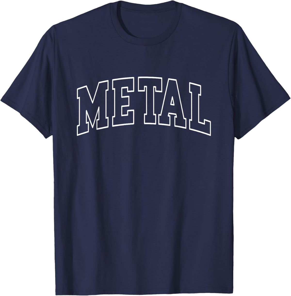 Metal Varsity College University School Campus T-Shirt - Navy Blue