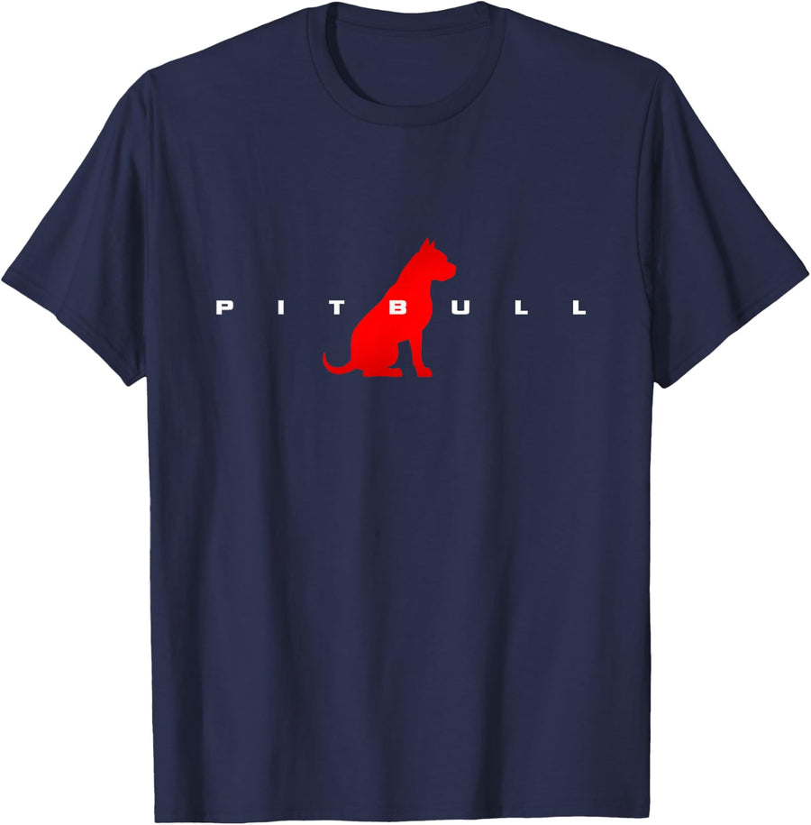 Pitbull Terrier Dog T-Shirt Pit Bull Tee For Men Women Dog Lover Gift - Navy Blue