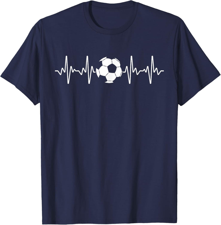 Cool Soccer Art for Men Women Soccer Lover Goalie Football T-Shirt - Navy Blue