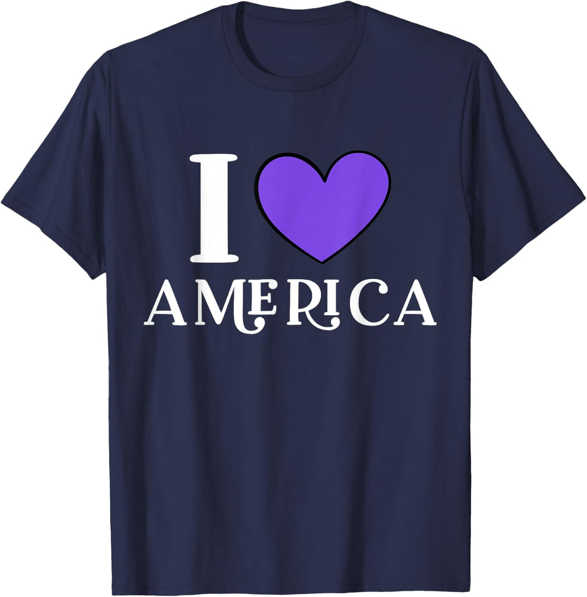 I Love America USA T-Shirt - Navy Blue