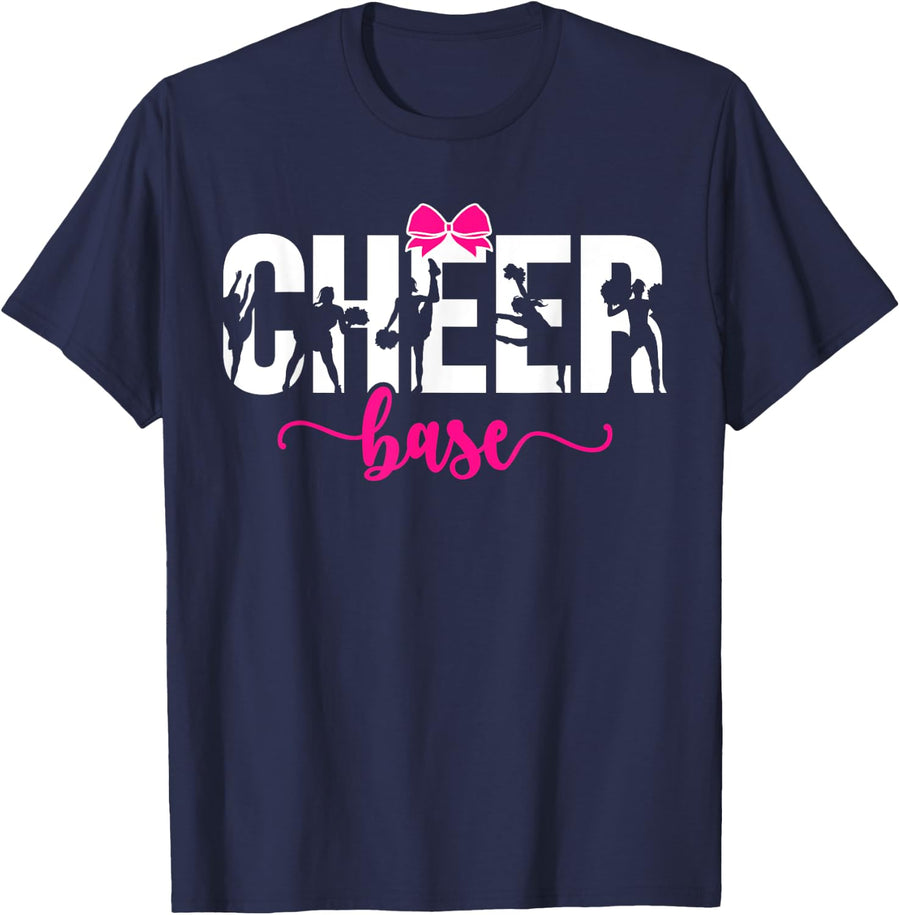 Cheer Base Cheerleader Base Cheerleading Base T-Shirt - Navy Blue
