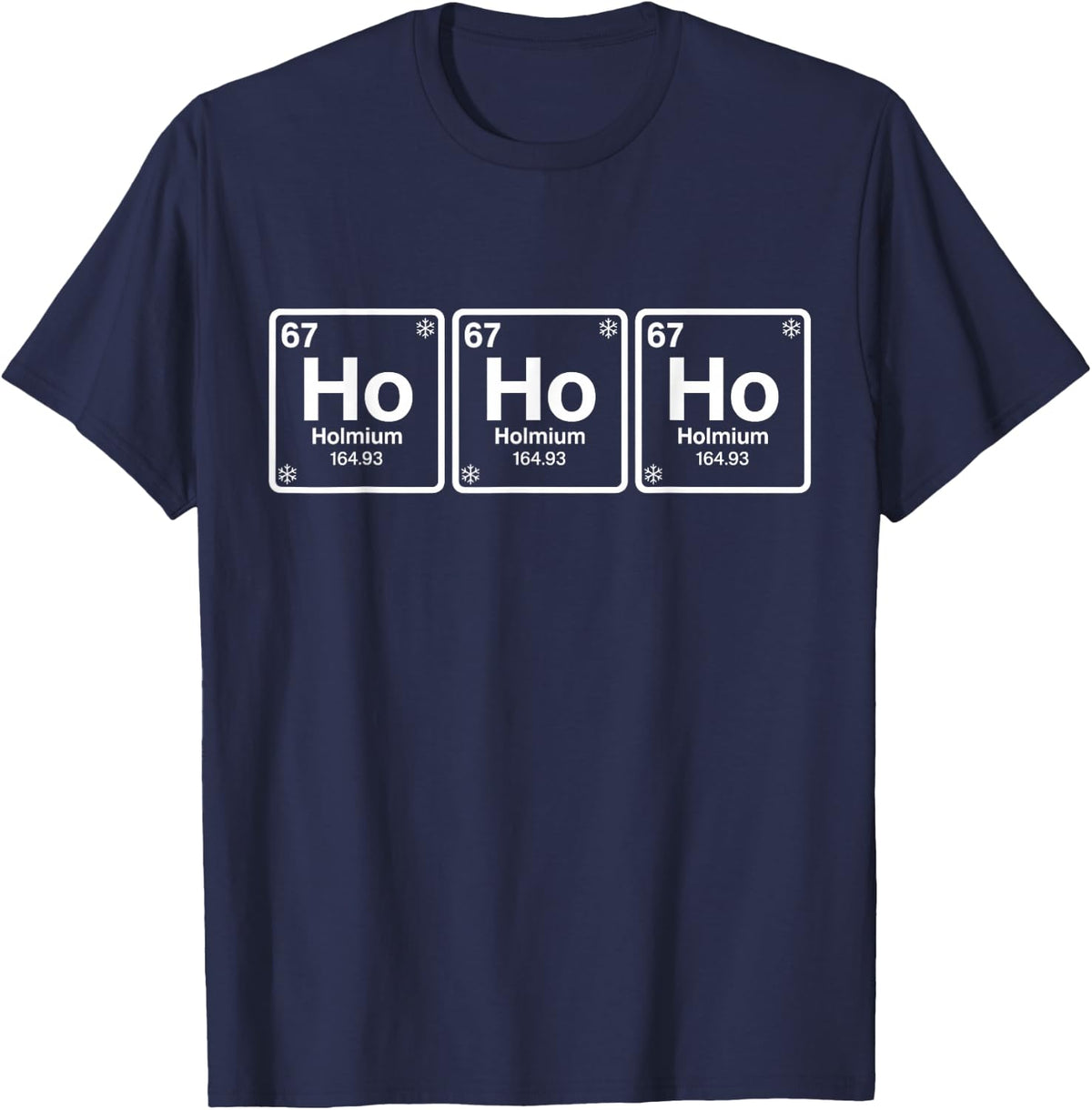 Funny Christmas Ho Ho Ho 67 Chemistry Science Periodic Table T-Shirt - Navy Blue