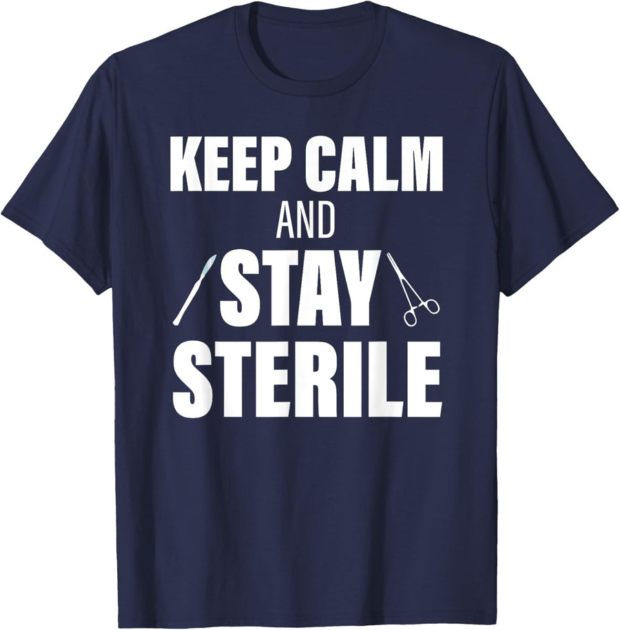 Sterile Processing Technician Job Novelty Surgery Tech T-Shirt - Navy Blue
