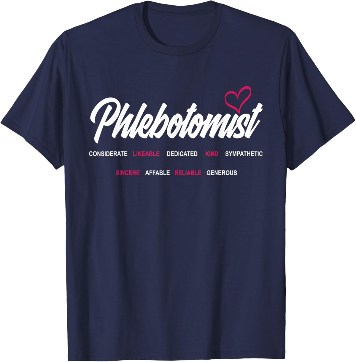 Phlebotomist Definition Heart Phlebotomy Technician Nurse T-Shirt - Navy Blue
