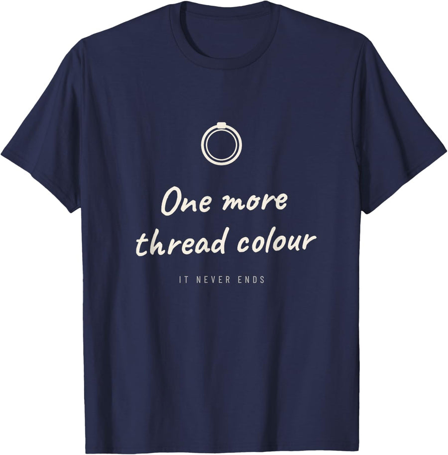 Embroidery Handmade Sewing Hoop Art Funny Needlework T-Shirt - Navy Blue