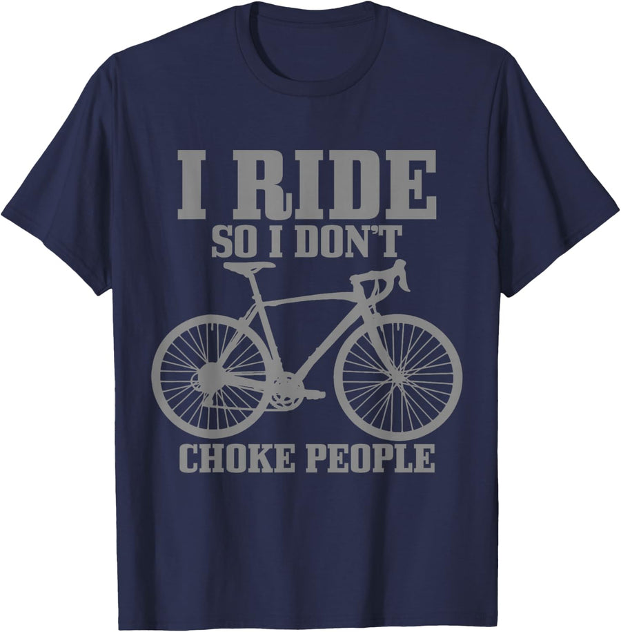 Cycling Funny Road Bike Bicycle Cyclist Men Women T-Shirt - Navy Blue