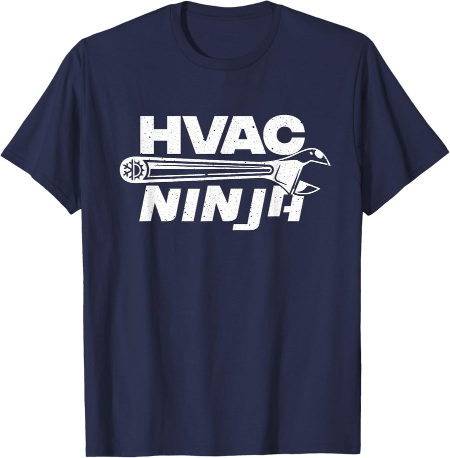 Funny HVAC Gift For Men Cool Technician Air Condition Lover T-Shirt - Navy Blue