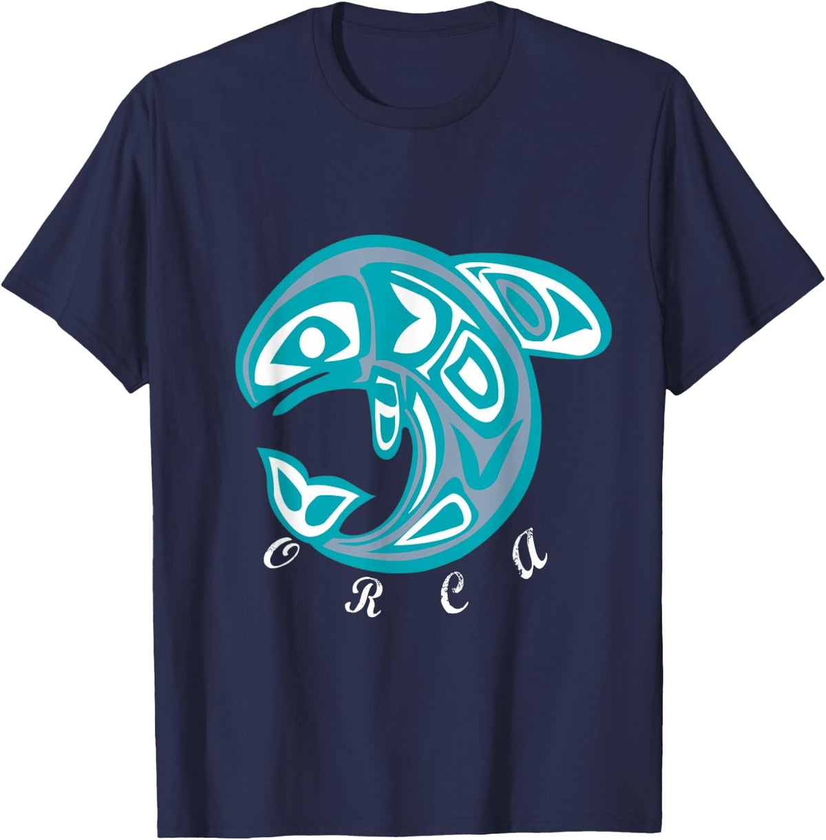 Orca Killer Whale Native American Indian t-shirt - Navy Blue