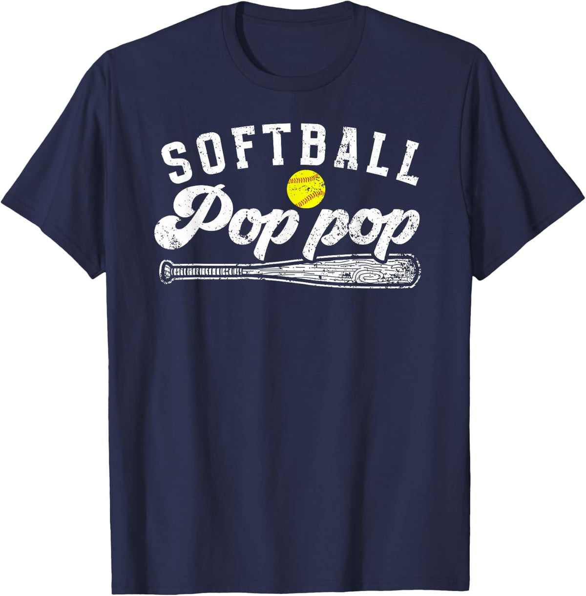 Softball Pop Pop Of A Softball Player Pop Pop T-Shirt - Navy Blue