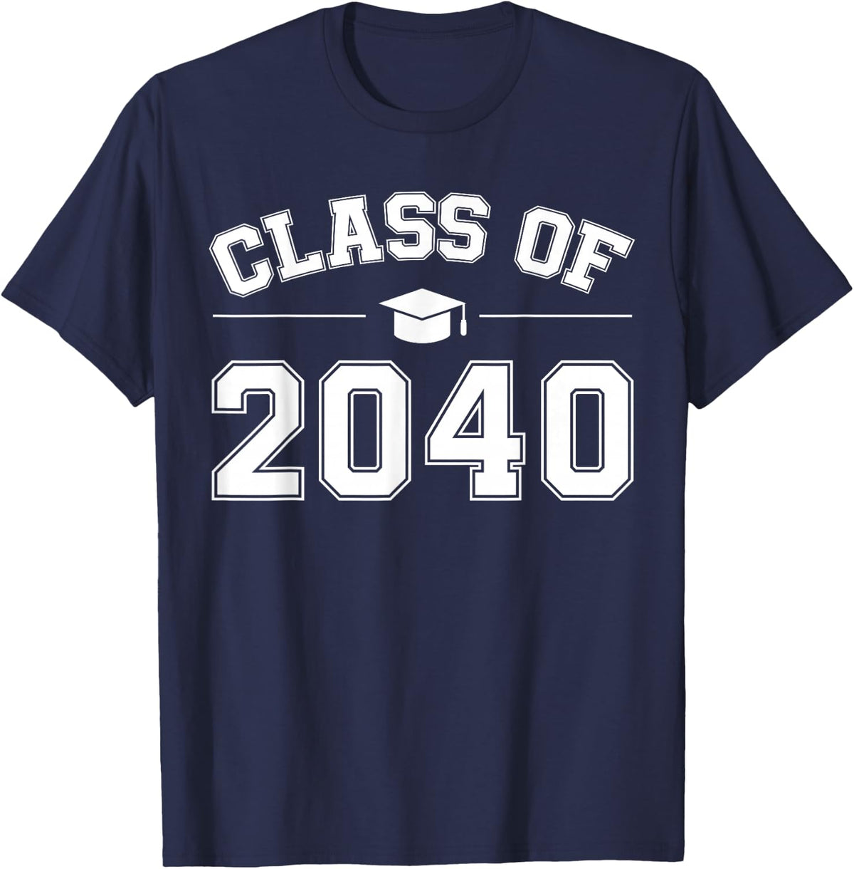 Class of 2040 Grow with Me First Day of School Graduation T-Shirt - Navy Blue