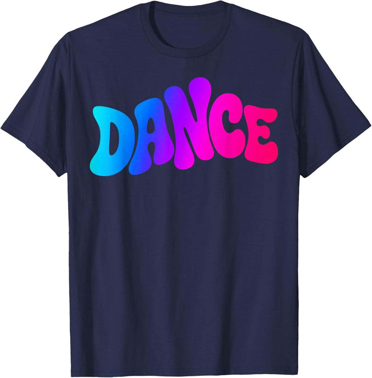 Four Line Stacked Design T-Shirt - Navy Blue