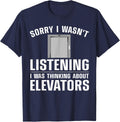Cool Elevator Art Inspector Mechanic Maintenance for Men and Women T-Shirt - Navy Blue