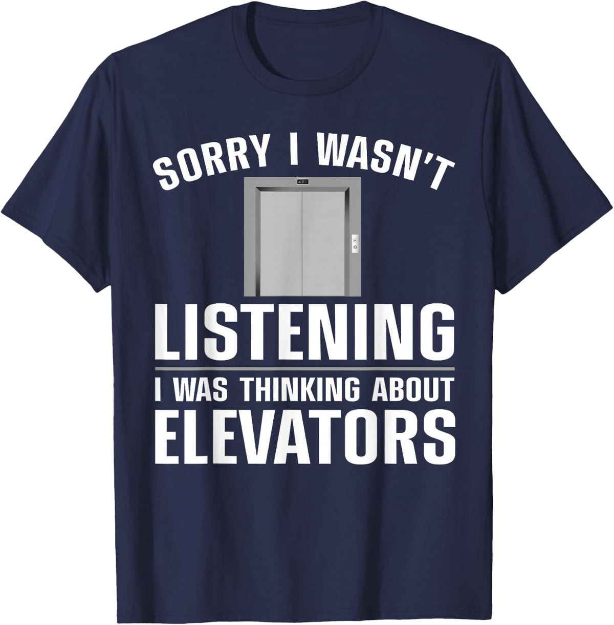 Cool Elevator Art Inspector Mechanic Maintenance for Men and Women T-Shirt - Navy Blue