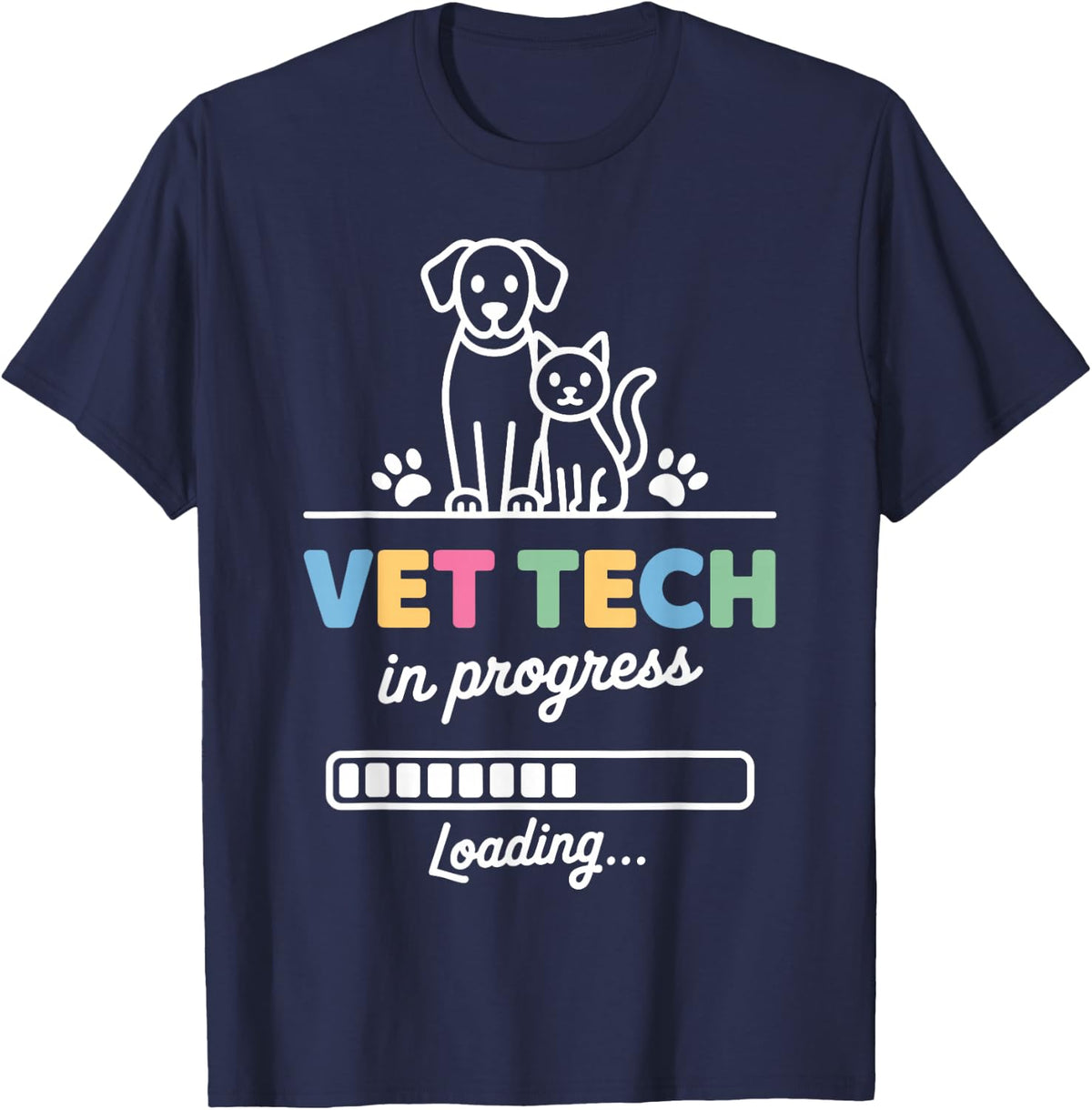 Funny Vet Tech Art for Men Women Kids Veterinary Technician T-Shirt - Navy Blue