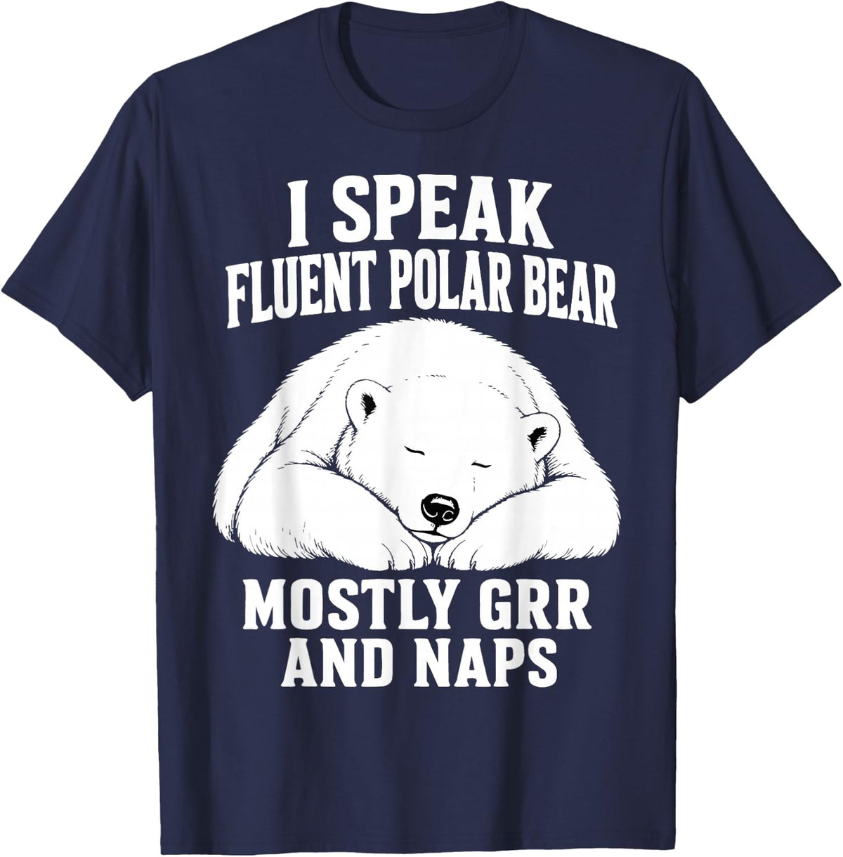 Funny Polar Bear T-Shirt - Navy Blue