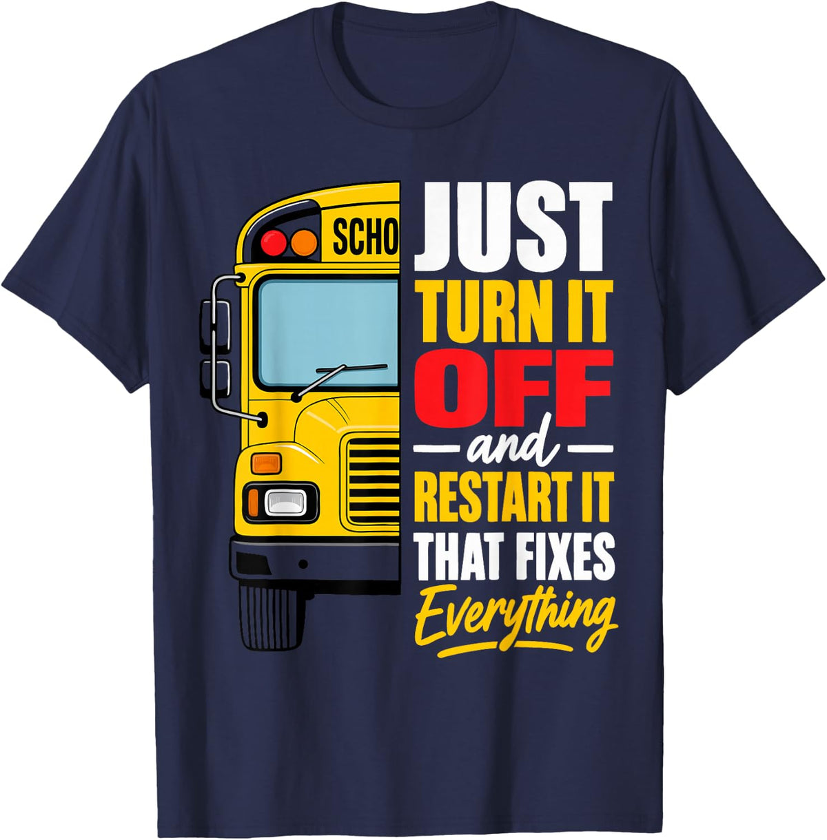 School Bus Driver Mechanic Schoolbus T-Shirt - Navy Blue