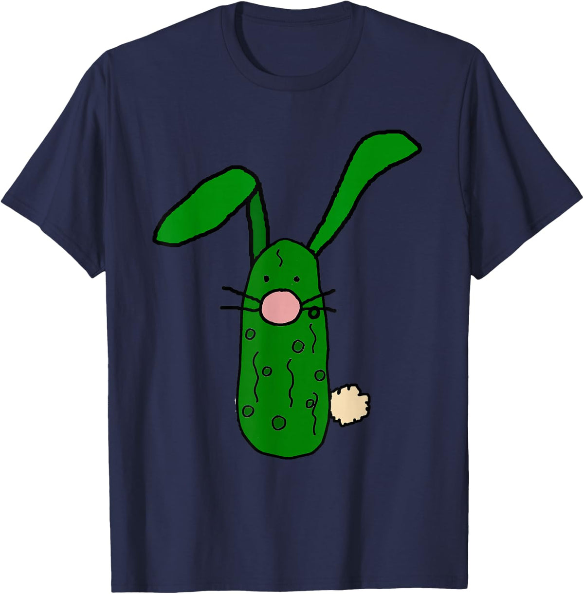Smiletodaytees Funny Pickle Bunny Rabbit Art T-shirt T-Shirt - Navy Blue
