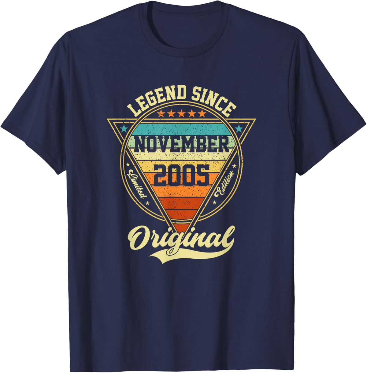 Vintage 21st Birthday Legend Since November 2005 T-Shirt - Navy Blue
