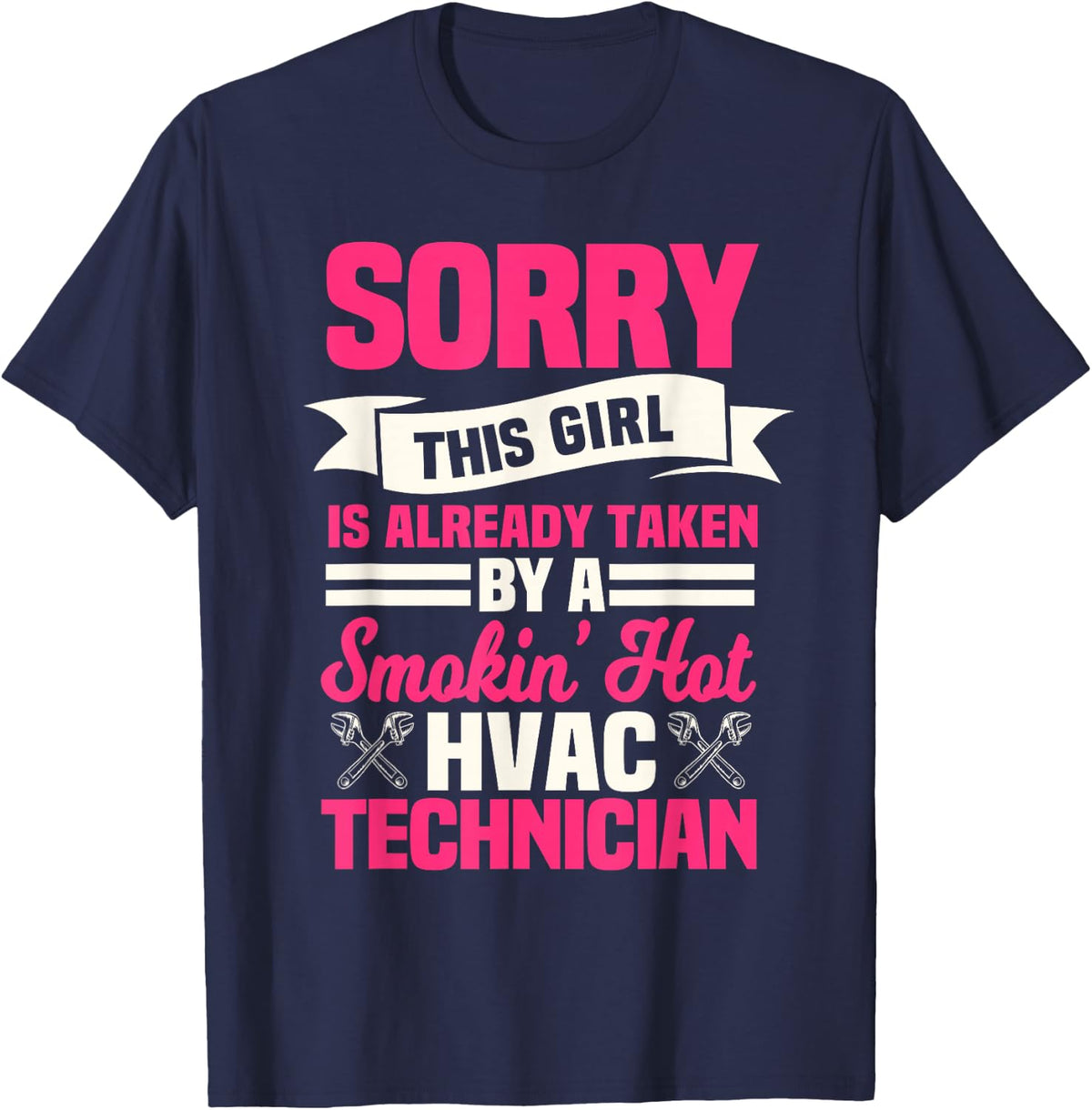 HVAC Technician Wife Mechanic Service HVACR Tech Installer T-Shirt - Navy Blue