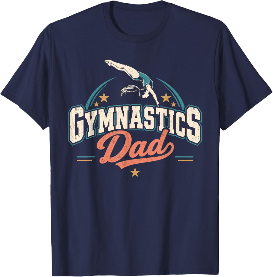 Cute Gymnast Gymnastics Dad T-Shirt - Navy Blue