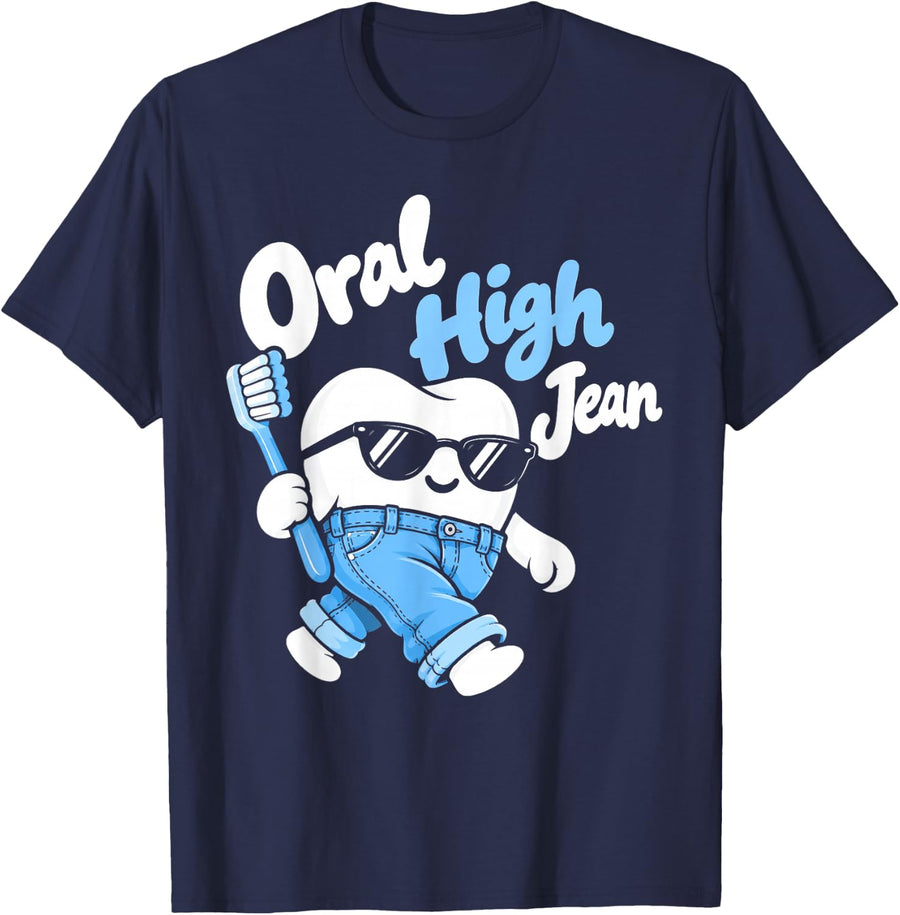 Dental Hygienist Humor Design Funny Dentist T-Shirt - Navy Blue