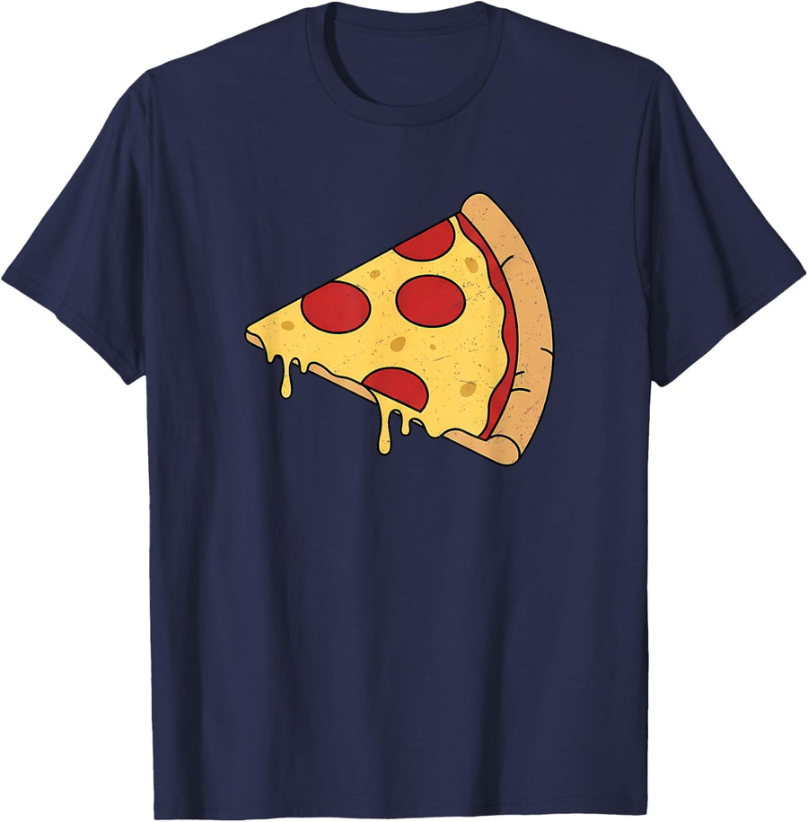 Pizza Matching Outfit for Dad and Son Fathers Day T-Shirt - Navy Blue