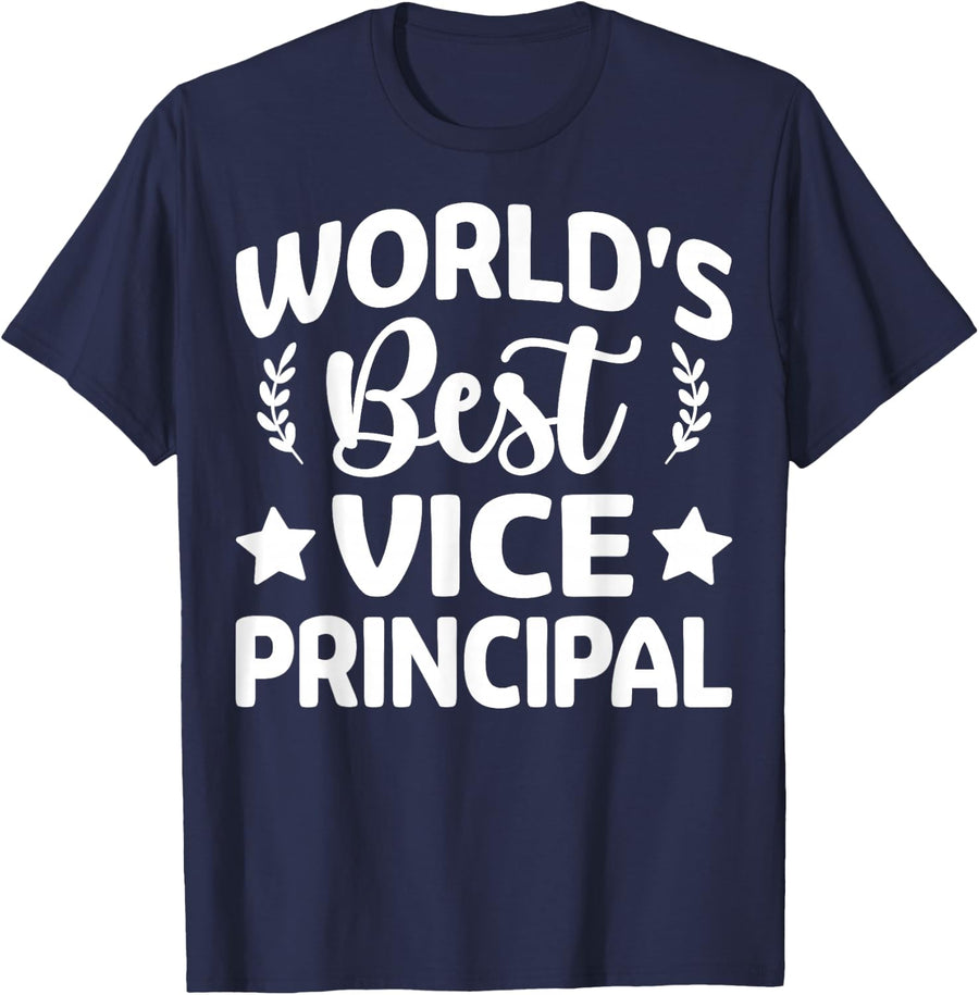 World's Best Vice Principal T-Shirt - Navy Blue