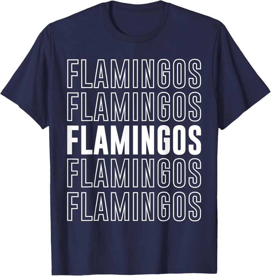 Flamingos T-Shirt - Navy Blue