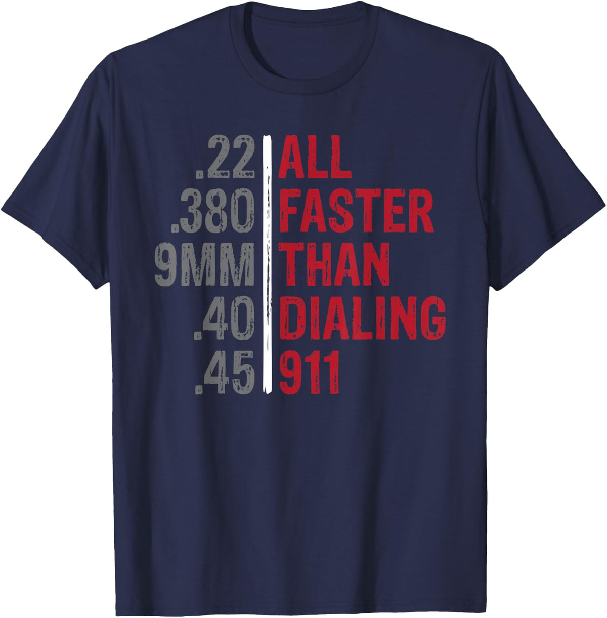 Emergency Tee All Faster Than Dialing 911 Unisex Adult Black Modern Classic Collarless T-Shirt - Navy Blue