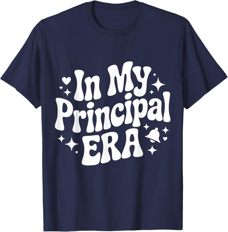 in My Principal Era, Funny School Principal, Head Principal T-Shirt - Navy Blue